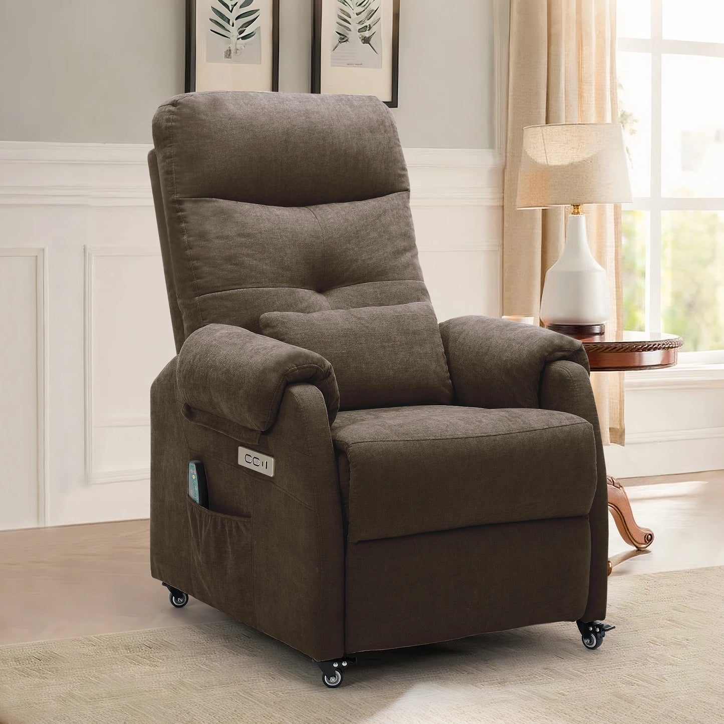 Korser Power Small Recliner Chair for Small Spaces with Wheels and USB Ports for Living Room,Bedroom,Office