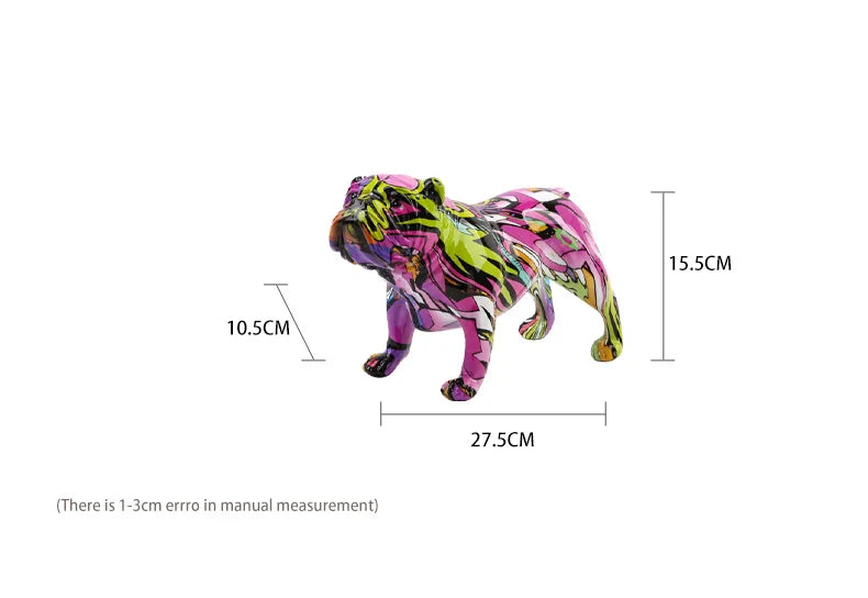 Creativity Bulldog Wholesale Graffiti Water Transfer Office  Ornaments Printing Resin Bulldog Home Decor Modern Crafts