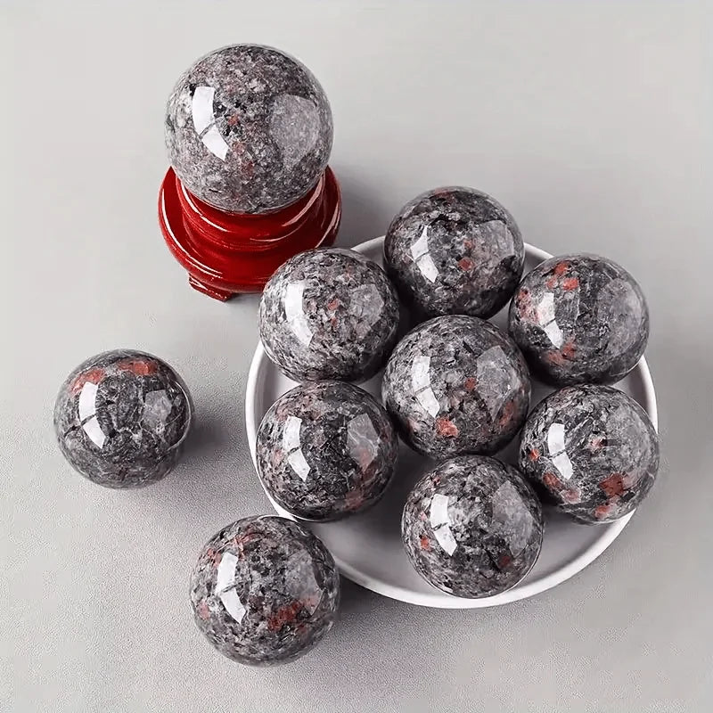 1pc Natural Yooperlite Flame Sphere, Chakra Energy Crystal, Natural Stones Figures, Wicca Spiritual Witchcraft Healing Stone, Natural Semiprecious Stones