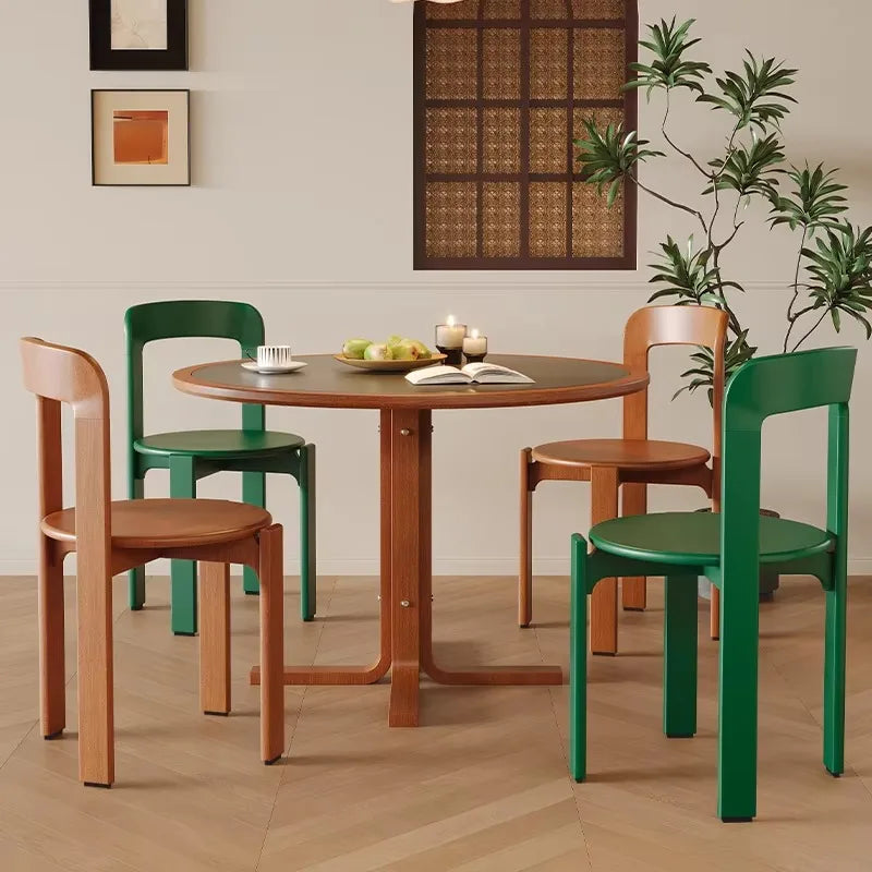 Rey Chair Nordic Beech Solid Wood Plywood Dining Stackable Vintage Curved Backrest Swiss Chair