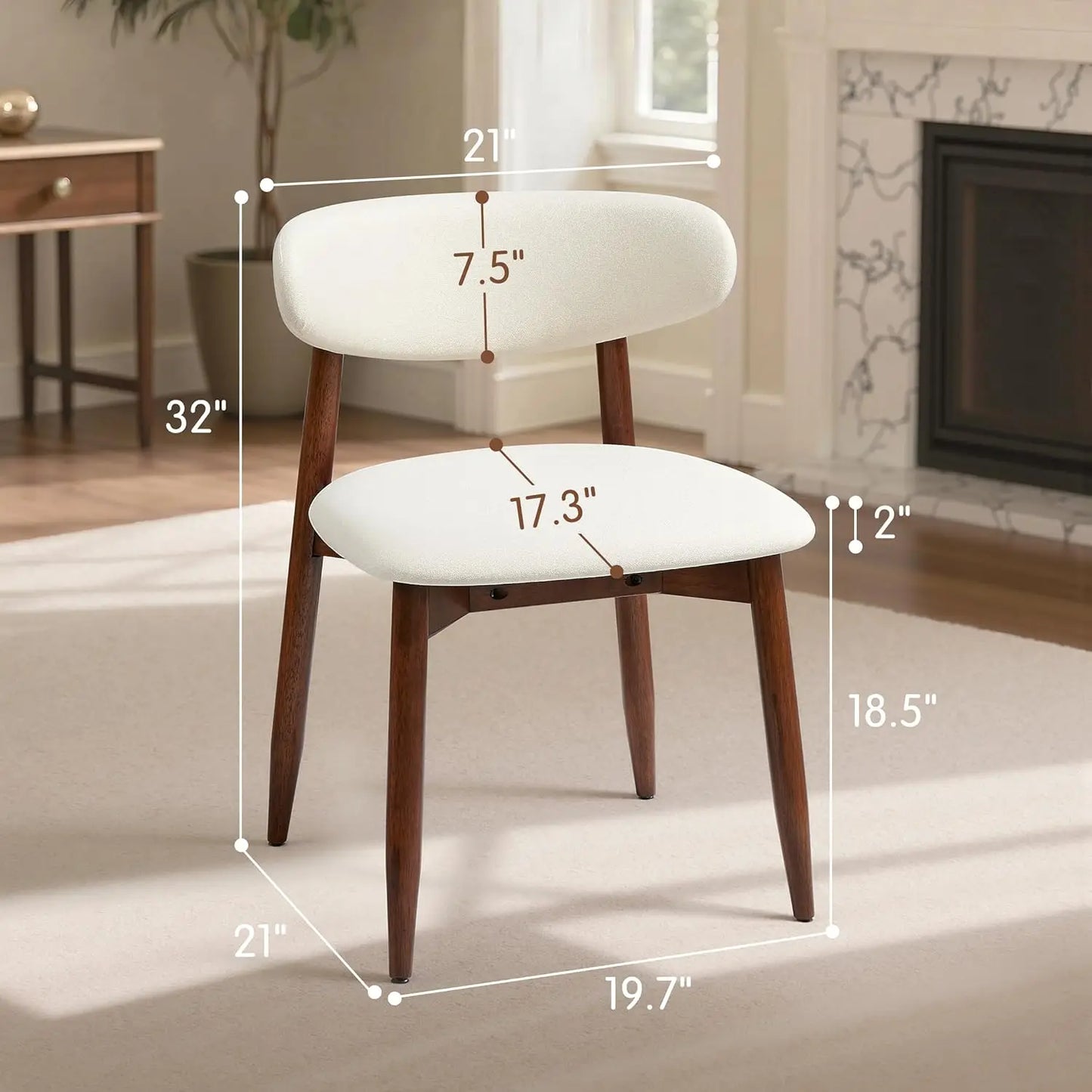 Dining Chairs Set of 4, Upholstered Wooden Dining Room Chairs, Mid Century Modern Fabric Kitchen Chair with, Customized