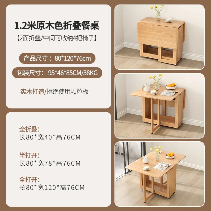 Folding Dining Table Set 6 Chairs Luxury Modern Space Savers Minimalist Dining Table Nordic Table À Manger Kitchen Furniture