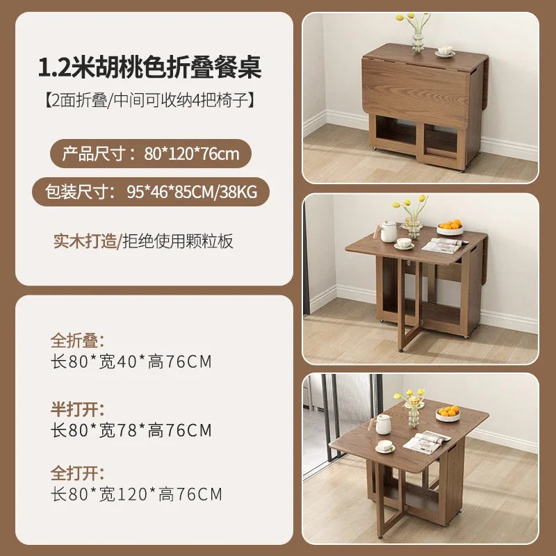 Folding Dining Table Set 6 Chairs Luxury Modern Space Savers Minimalist Dining Table Nordic Table À Manger Kitchen Furniture