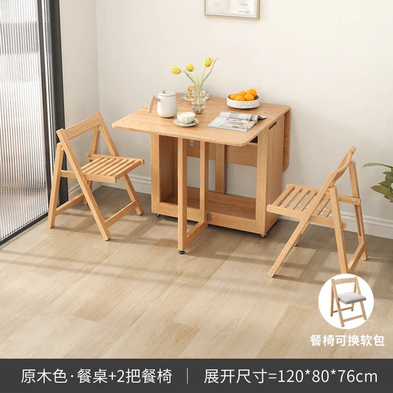 Folding Dining Table Set 6 Chairs Luxury Modern Space Savers Minimalist Dining Table Nordic Table À Manger Kitchen Furniture