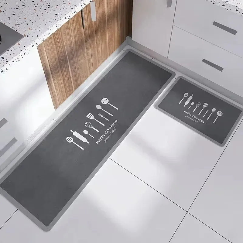 Rug for Kitchen Floor Mat Runner Long Carpet PVC Waterproof Leather Foot Mats Anti-slip Carpets Gray Home Decor Rugs 주방 카펫