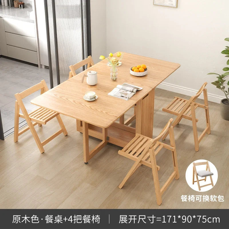 Folding Dining Table Set 6 Chairs Luxury Modern Space Savers Minimalist Dining Table Nordic Table À Manger Kitchen Furniture