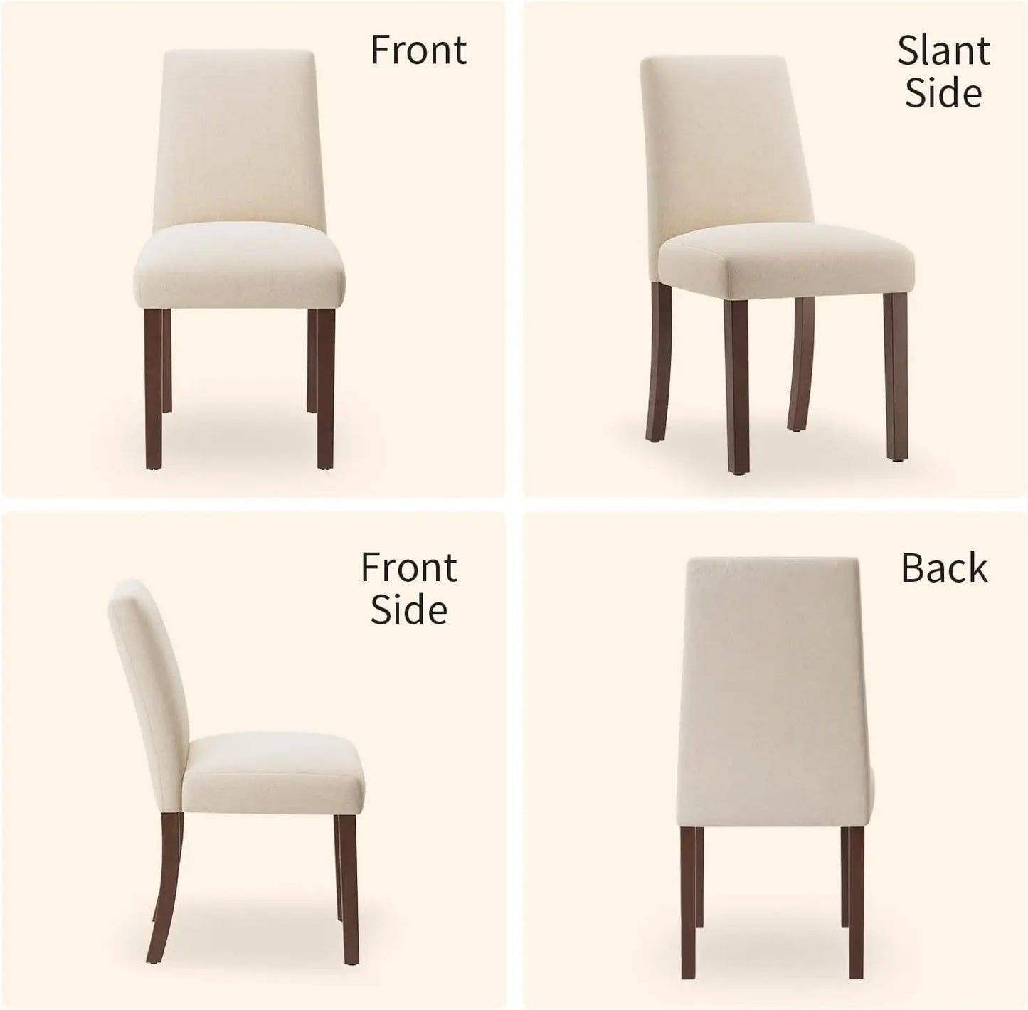 Dining Chairs Set of 6, Modern Dining Room Chairs with Wooden Legs, Upholstered Kitchen Farmhouse Parsons Chairs, Customized