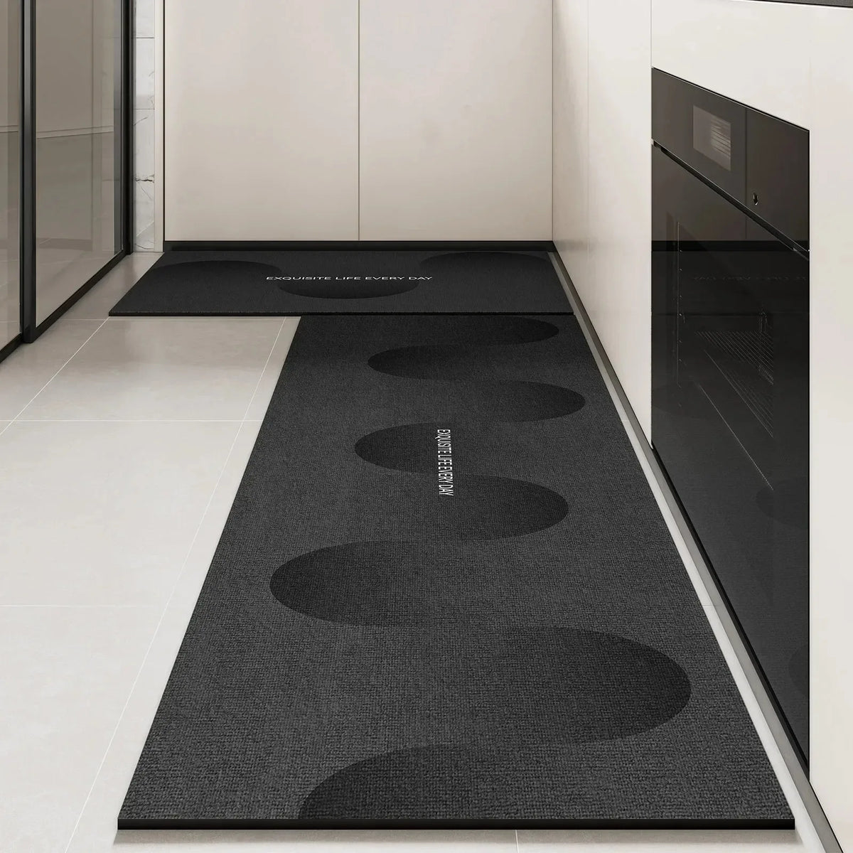 Rug for Kitchen Floor Mat Runner Long Carpet PVC Waterproof Leather Foot Mats Anti-slip Carpets Gray Home Decor Rugs 주방 카펫