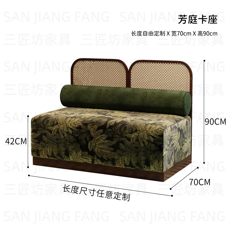 Western Restaurant Commercial Retro Booth Sofa Chair Combination Table and Chair French Restaurant Table and Chair