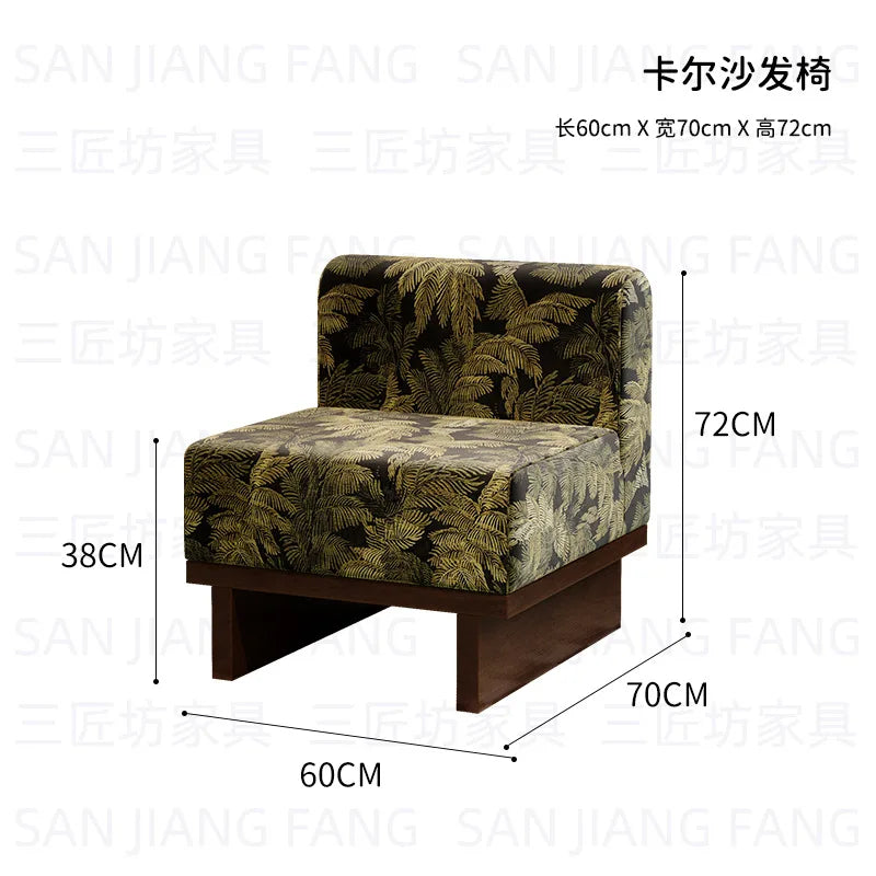 Western Restaurant Commercial Retro Booth Sofa Chair Combination Table and Chair French Restaurant Table and Chair