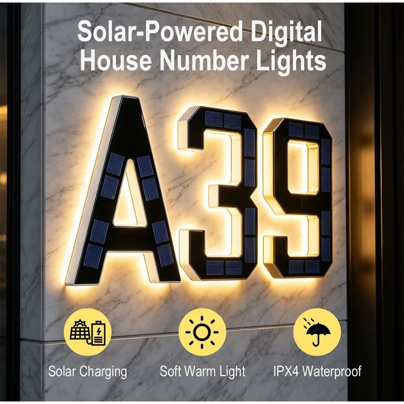 LED Solar House Number Light
