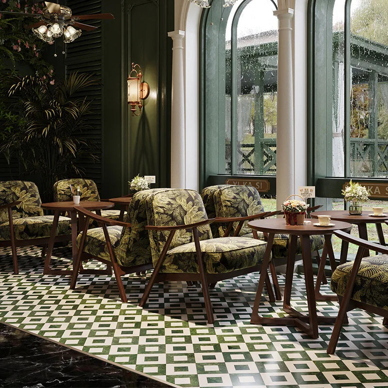Western Restaurant Commercial Retro Booth Sofa Chair Combination Table and Chair French Restaurant Table and Chair