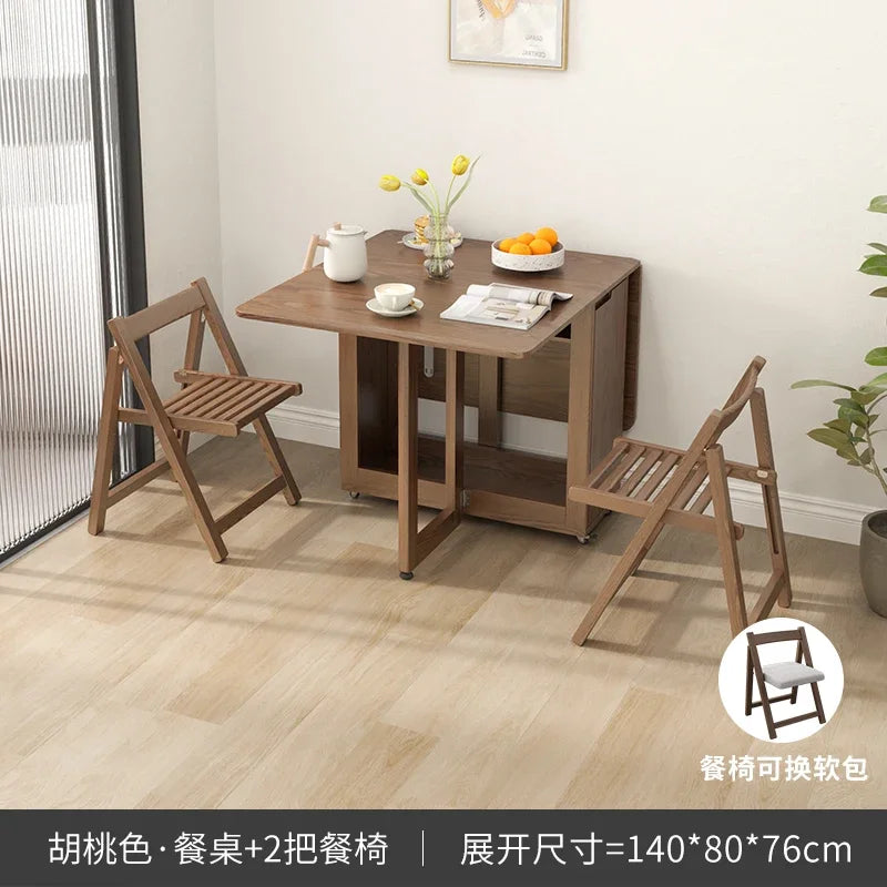 Folding Dining Table Set 6 Chairs Luxury Modern Space Savers Minimalist Dining Table Nordic Table À Manger Kitchen Furniture