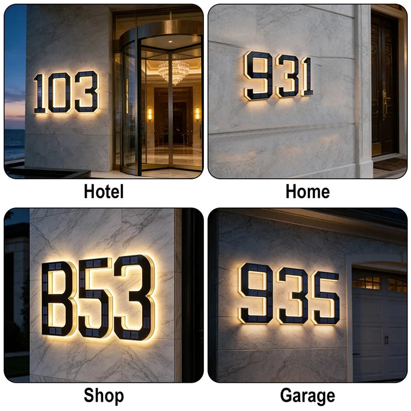 LED Solar House Number Light