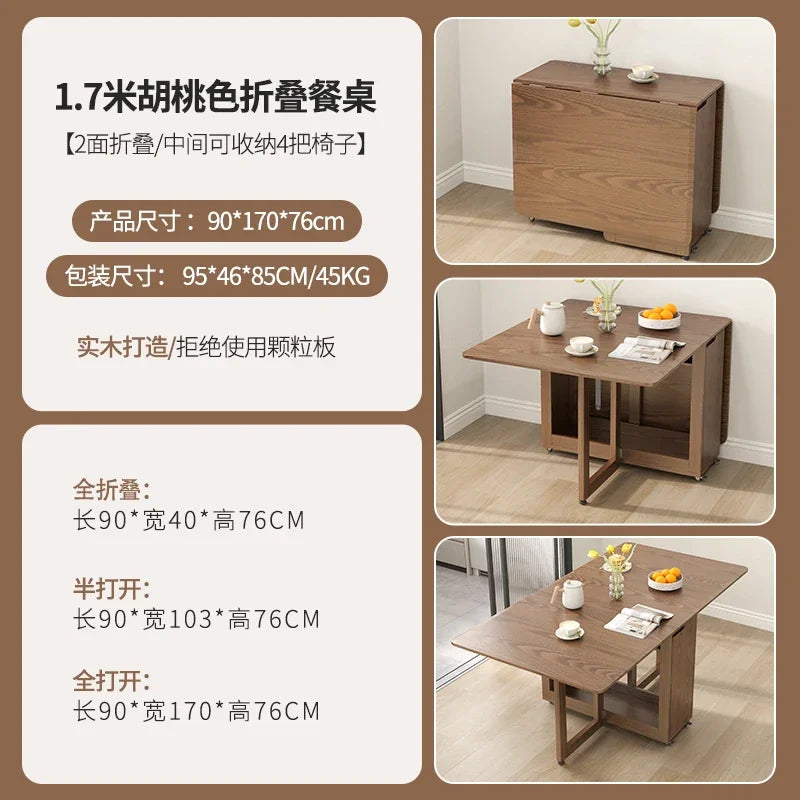 Folding Dining Table Set 6 Chairs Luxury Modern Space Savers Minimalist Dining Table Nordic Table À Manger Kitchen Furniture