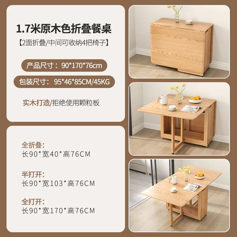 Folding Dining Table Set 6 Chairs Luxury Modern Space Savers Minimalist Dining Table Nordic Table À Manger Kitchen Furniture