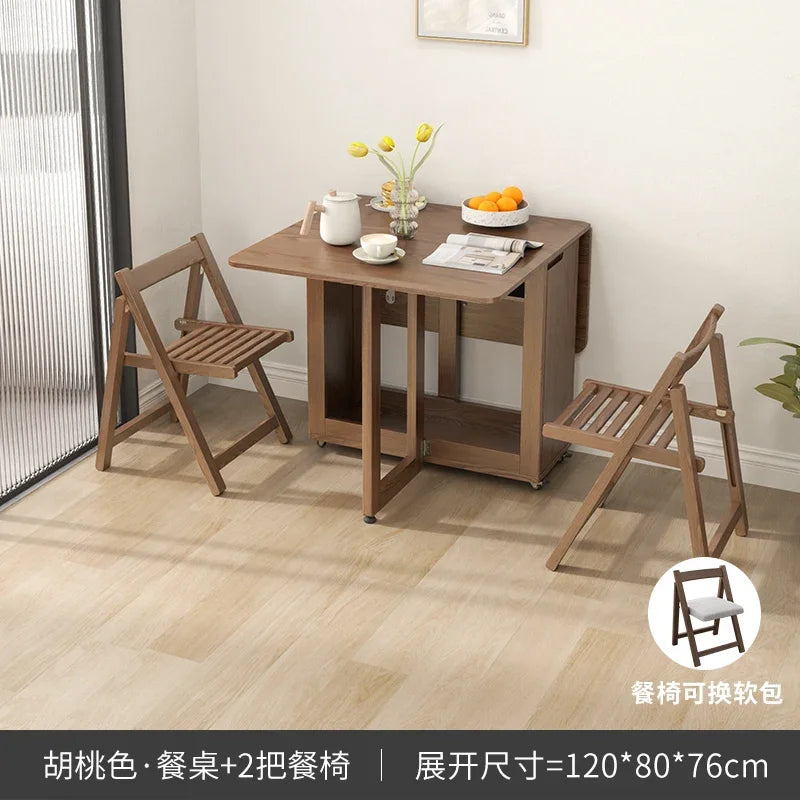 Folding Dining Table Set 6 Chairs Luxury Modern Space Savers Minimalist Dining Table Nordic Table À Manger Kitchen Furniture