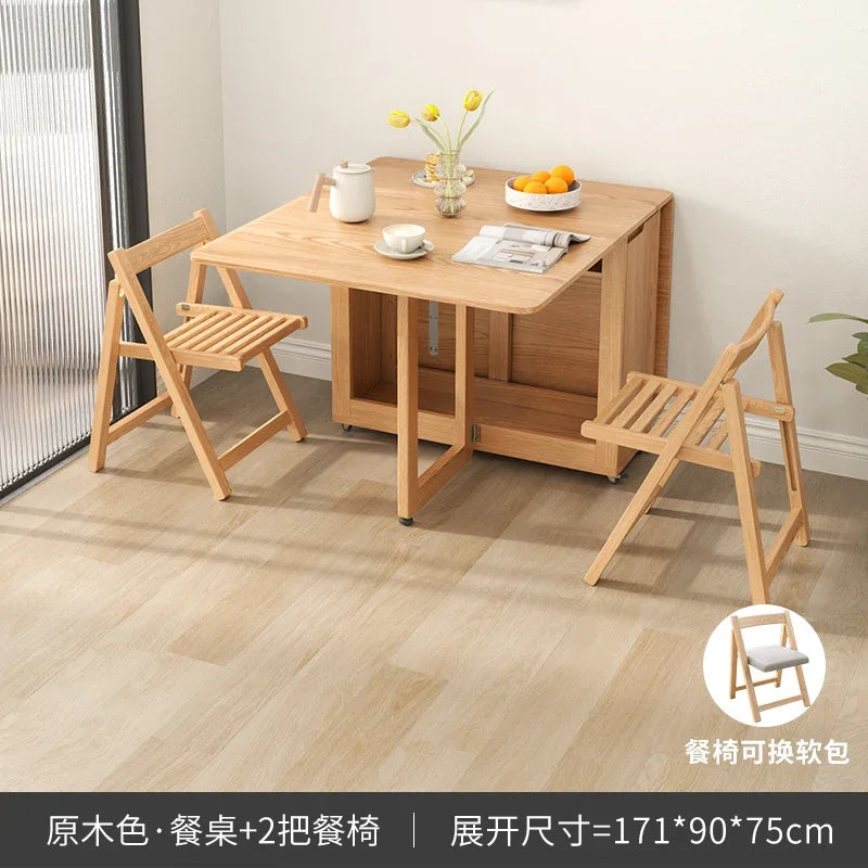 Folding Dining Table Set 6 Chairs Luxury Modern Space Savers Minimalist Dining Table Nordic Table À Manger Kitchen Furniture