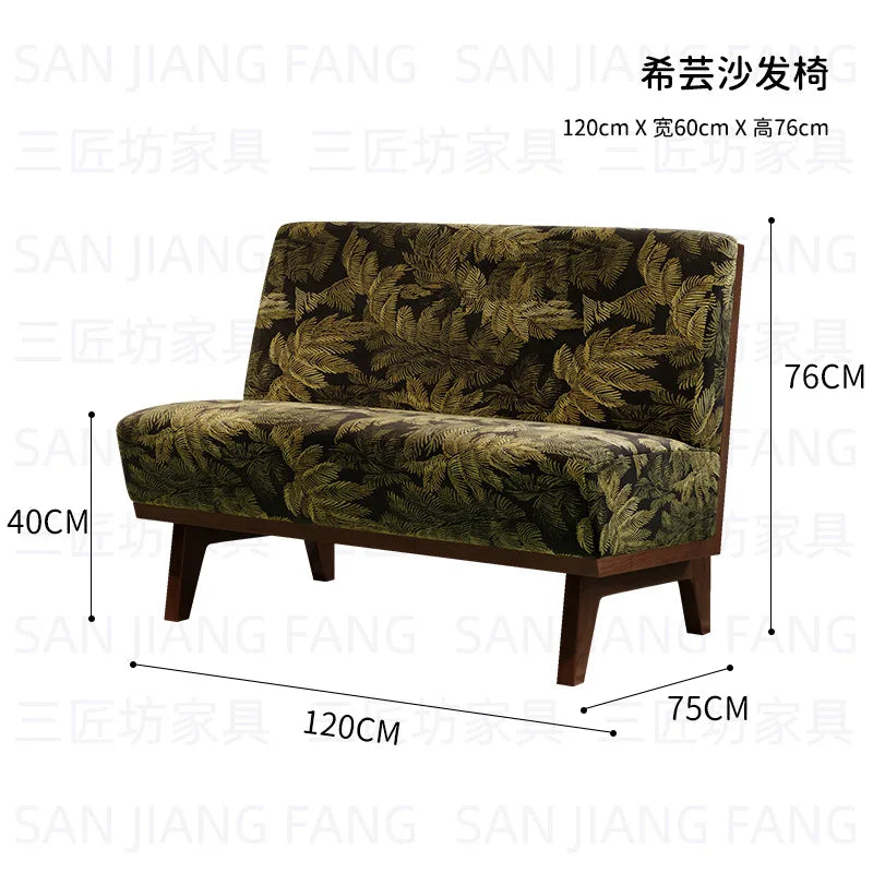 Western Restaurant Commercial Retro Booth Sofa Chair Combination Table and Chair French Restaurant Table and Chair