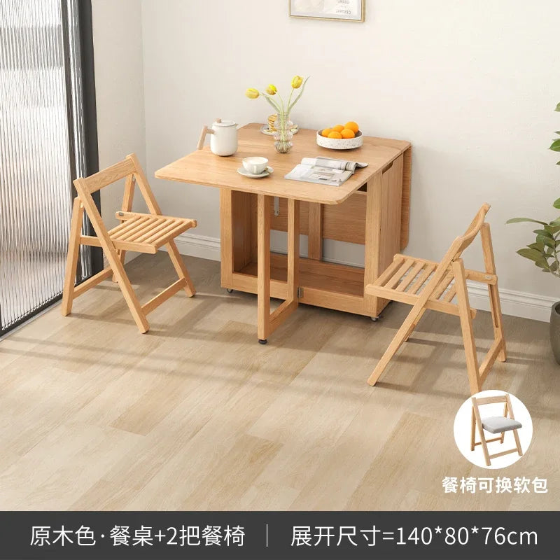 Folding Dining Table Set 6 Chairs Luxury Modern Space Savers Minimalist Dining Table Nordic Table À Manger Kitchen Furniture