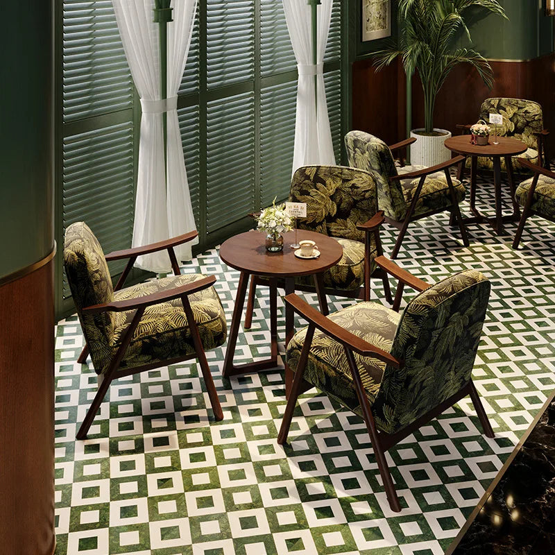 Western Restaurant Commercial Retro Booth Sofa Chair Combination Table and Chair French Restaurant Table and Chair