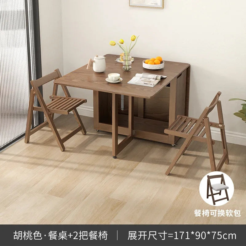 Folding Dining Table Set 6 Chairs Luxury Modern Space Savers Minimalist Dining Table Nordic Table À Manger Kitchen Furniture