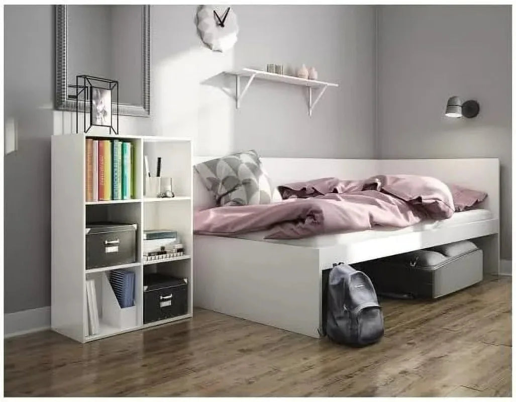 11" 6 Cube Organizer Shelf, Bookcase, Storage Shelf (White)