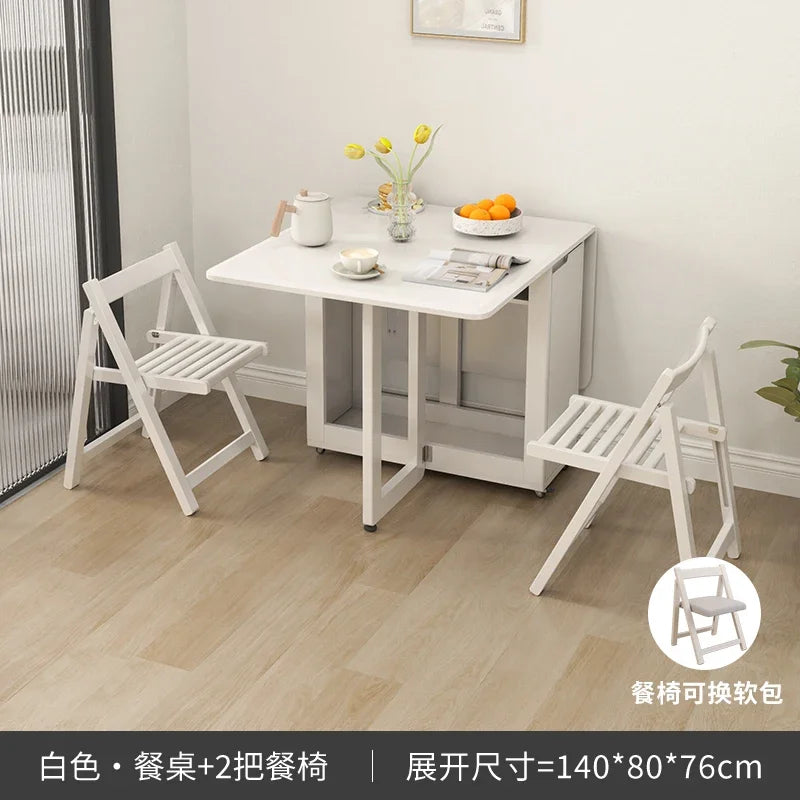 Folding Dining Table Set 6 Chairs Luxury Modern Space Savers Minimalist Dining Table Nordic Table À Manger Kitchen Furniture