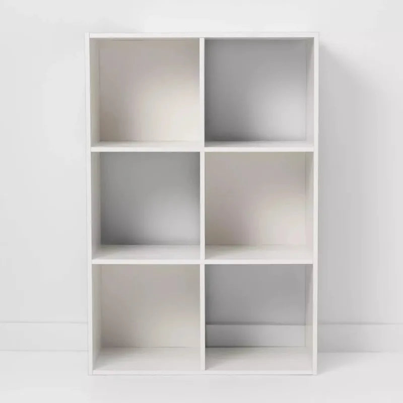 11" 6 Cube Organizer Shelf, Bookcase, Storage Shelf (White)